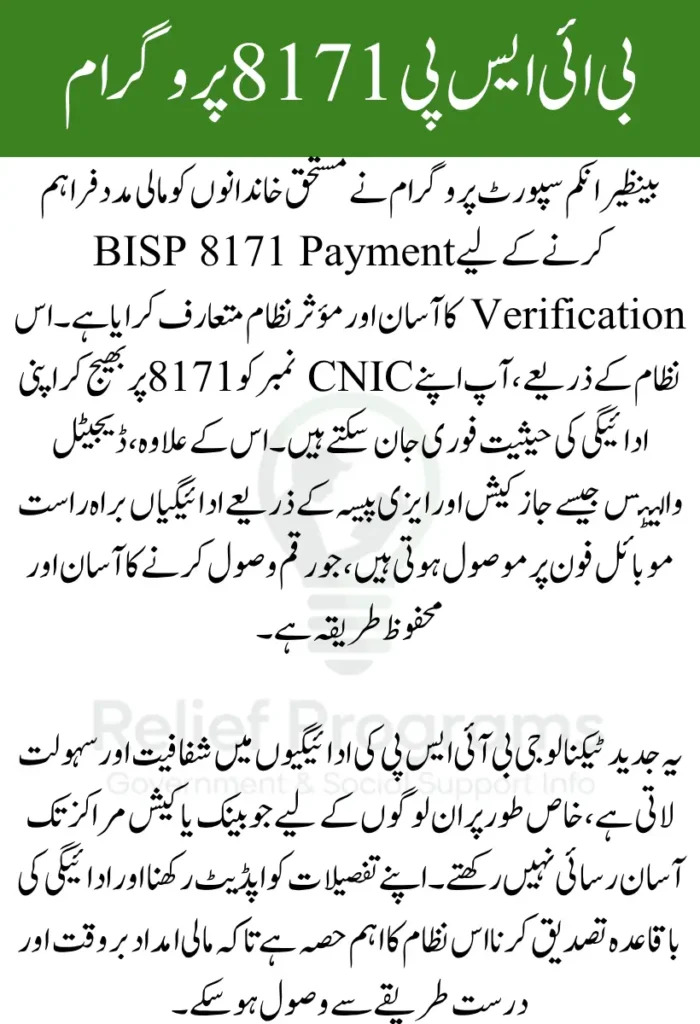 BISP 8171 Payment Verification