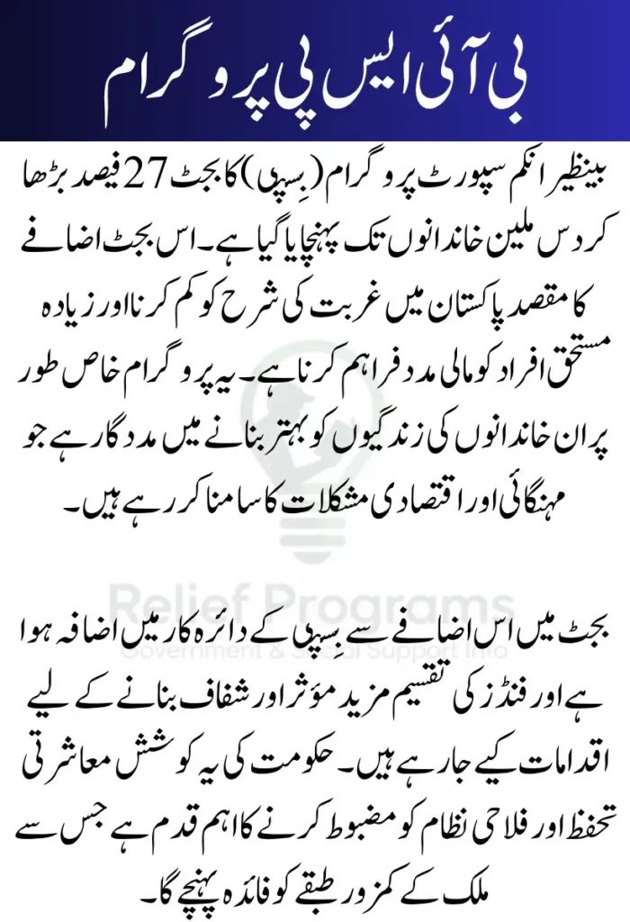 BISP Budget Increased