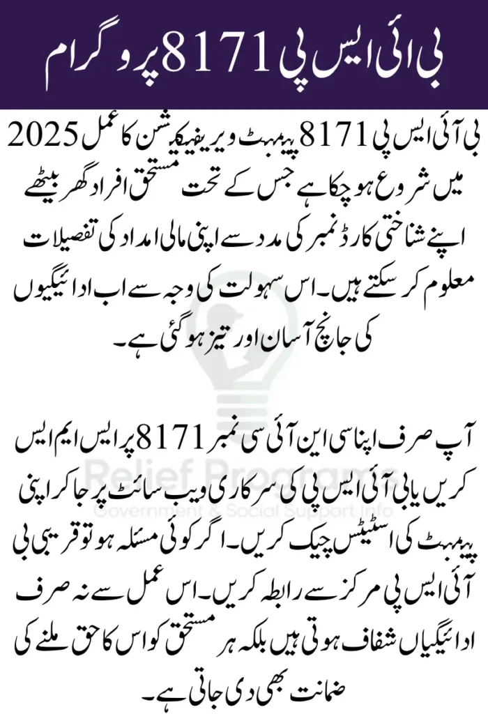 BISP 8171 Payment Verification